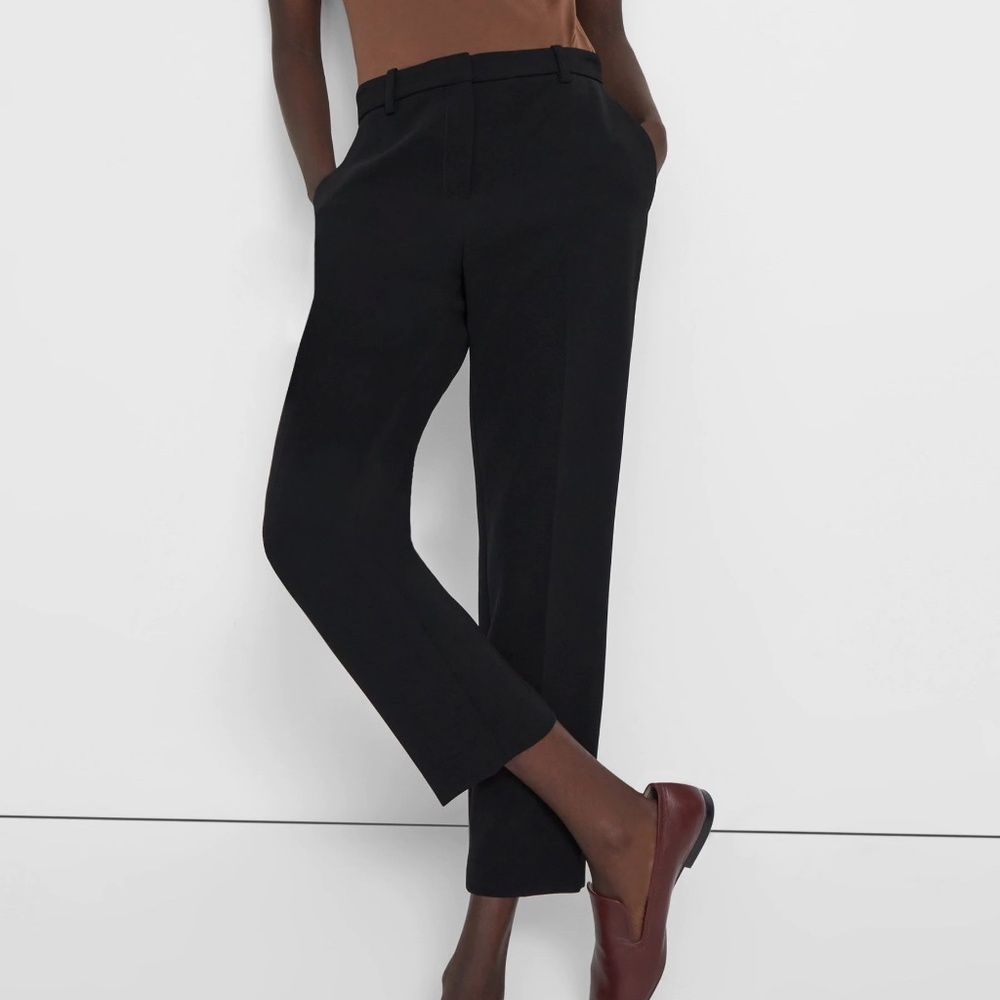 EUC Theory Treeca 2 Pant Admiral Crepe - Black Size 6